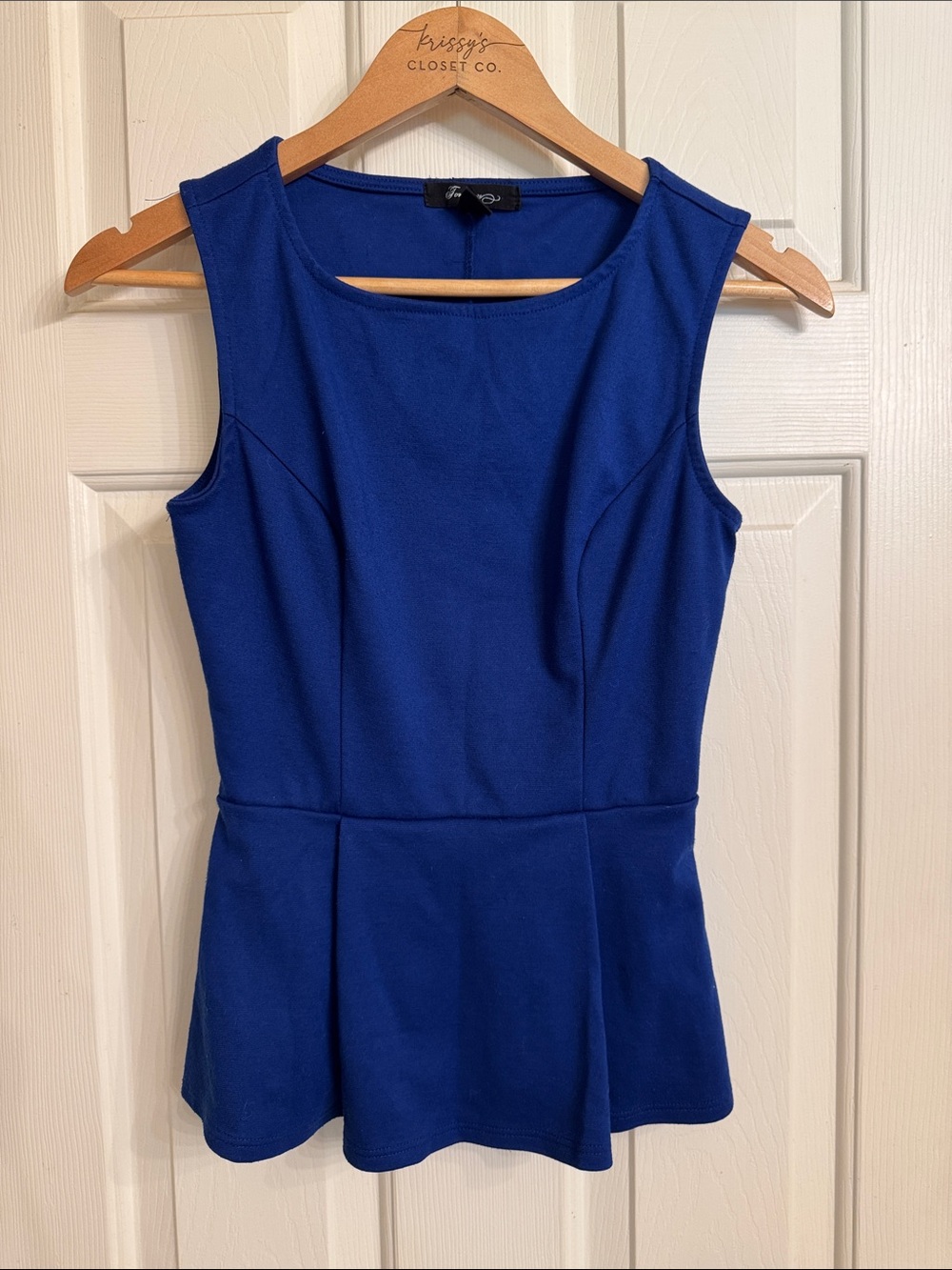 Forever 21 Cobalt Blue Sleeveless Peplum Top